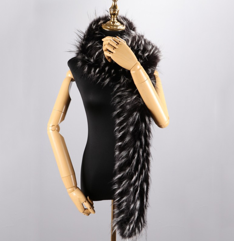 Fake Fur Long Scarf 180cm Party Luxury Wraps Vintage Fur Neck Warmer